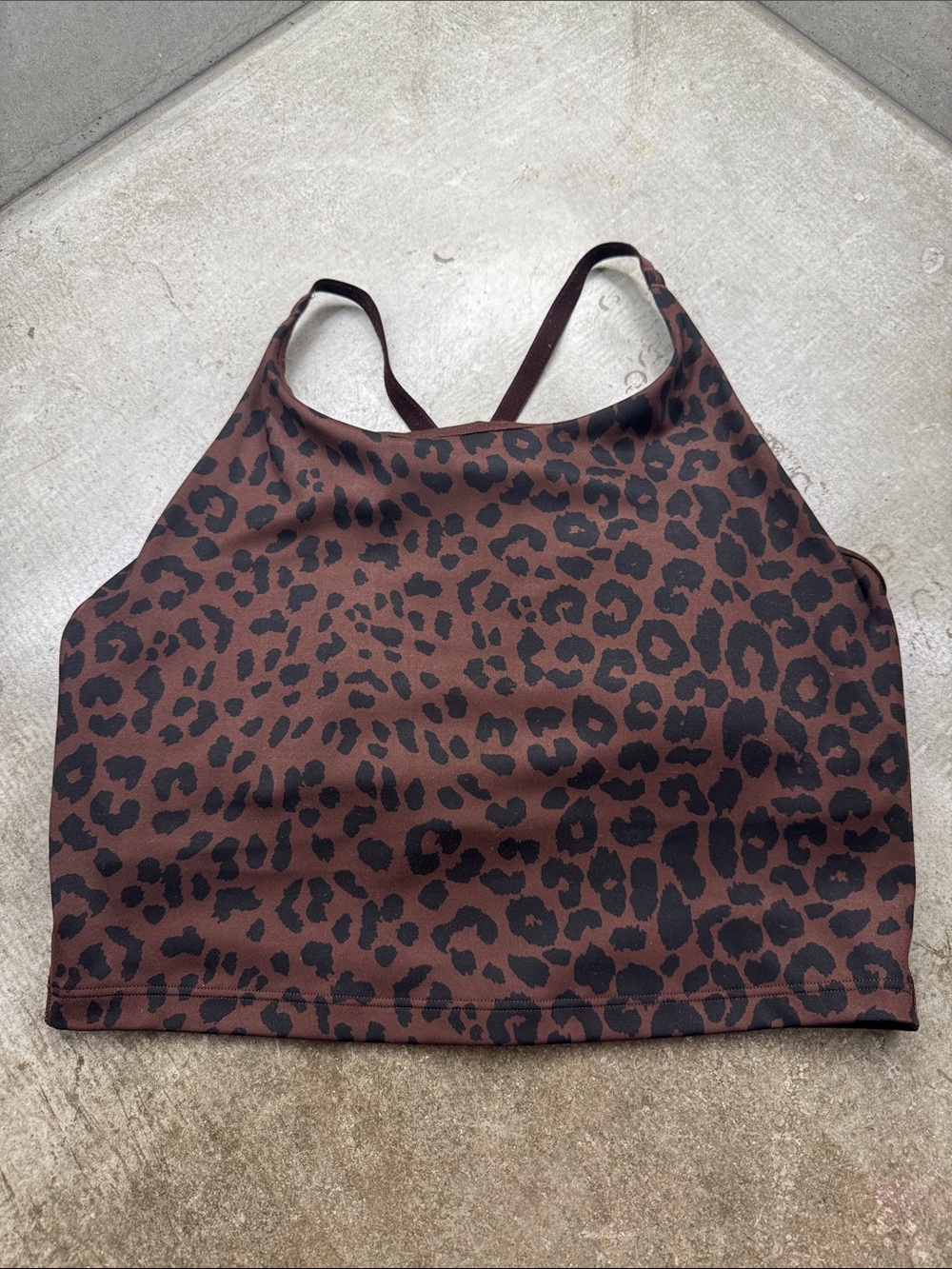 GAP Brown & Black Leopard High-Neck Sports Bralette